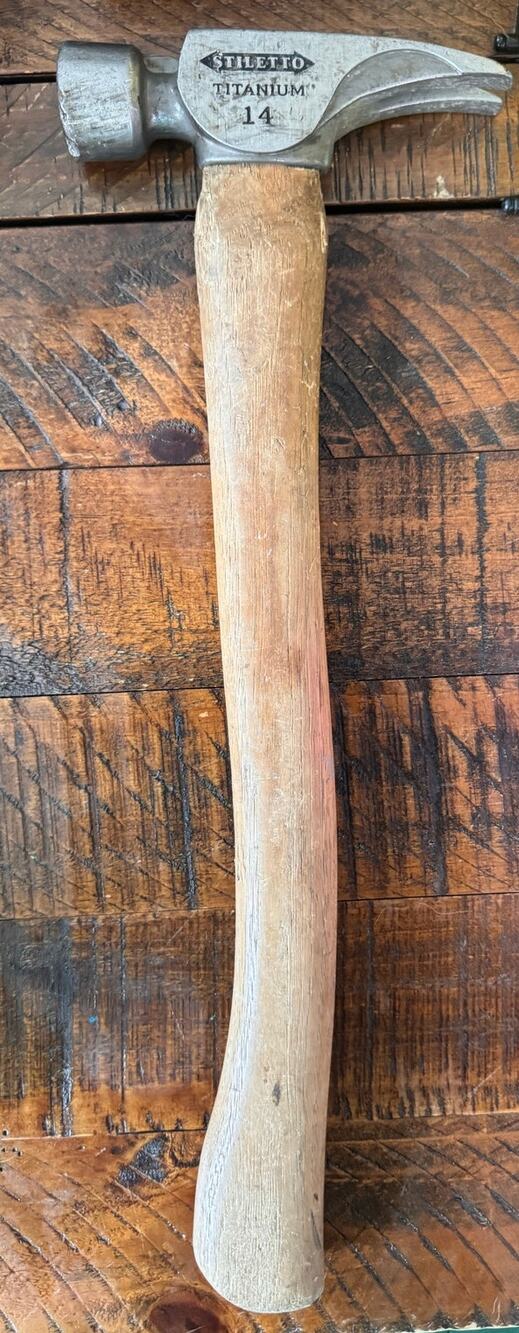 Stiletto Titanium 14oz Wood Handle Claw Hammer Hickory Handle Used